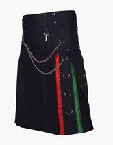 RAINBOW HYBRID MODERN BLACK KILT - scottish kilt jacket